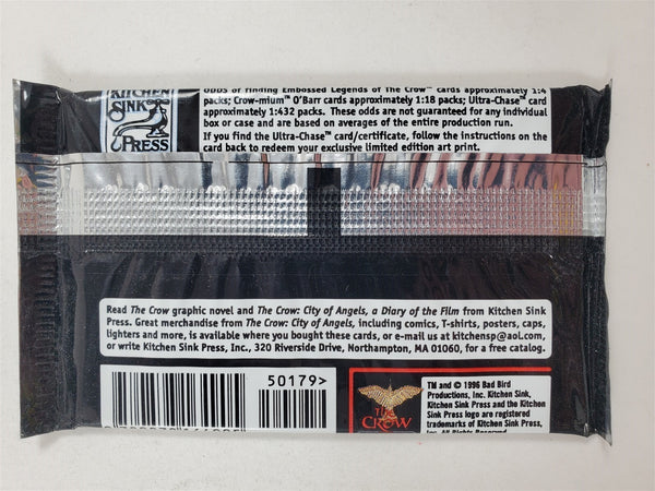(1) One New Pack 1996 The CROW City Of Angles Movie Trading Card - 8 Cards & 1 Tattoo Per Pack - Shuga Records