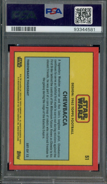 Chewbacca - 2024 Topps Star Wars Throwback Thursday #51 Card - PSA 10 GEM MINT - Shuga Records