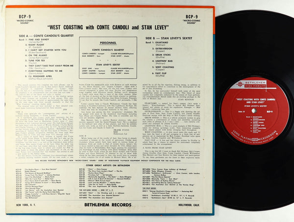 Conte Candoli's Quartet / Stan Levey's Sextet - West Coasting With - VG+ LP Record 1957 Bethlehem USA Mono Original Vinyl - Jazz / Cool Jazz / Bop - Shuga Records