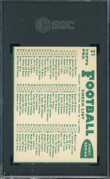 Chicago Bears - 1960 Topps Football Team Card #21 - SGC 7 NM - Shuga Records
