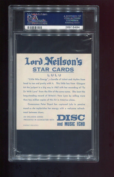 1968 Mister Softee Ltd - Lulu - Lord Neilson's Star Cards - Graded PSA Mint 9 - To Sir With Love - Shuga Records