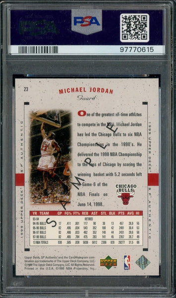 1998 Upper Deck SP Authentic Sample #23 - Michael Jordan Chicago Bulls HOF PSA 8 NM-MT - Shuga Records