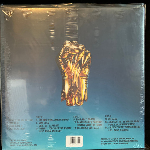 Run The Jewels ‎– Run The Jewels 3 - New 2 LP Record 2017 USA Gold Vinyl, Insert, Poster, Sticker Sheet & Pendant & Gold Chain - Hip Hop / Hardcore Hip-Hop