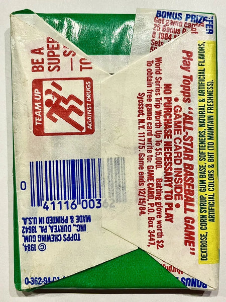 (1) One Pack - New Sealed Topps 1984 MLB Baseball Trading Card Pack - 15 Cards - Shuga Records