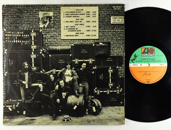 The Allman Brothers Band - The Allman Brothers Band At Fillmore East (1971) - VG+ 2 LP Record 1972 Atlantic Germany Vinyl - Rock & Roll / Blues Rock / Southern Rock - Shuga Records