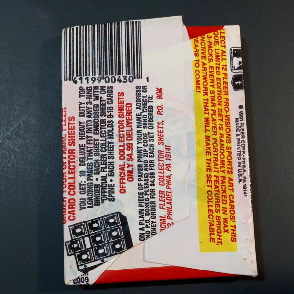 (1) One Pack - New Sealed 1991 FLEER MLB Baseball Trading Card Pack - 14 Cards + Sticker - Shuga Records