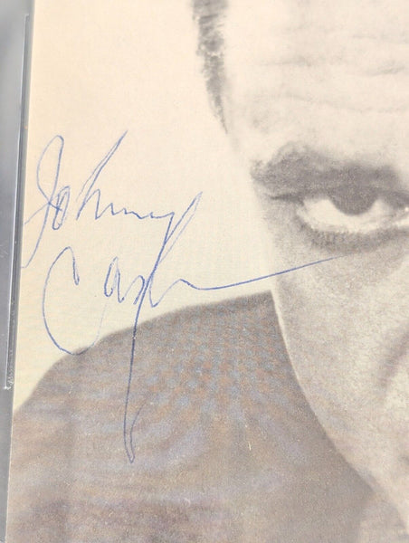 Signed Autographed - JOHNNY CASH - 8.5" x 6.25" Black And White Photo PEN BAS Beckett COA Authentic - Shuga Records
