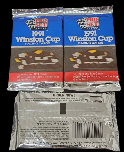 (1) One Pack - New Sealed 1991 PRO SET Winston Cup Racing Cards - 12 Cards - Shuga Records