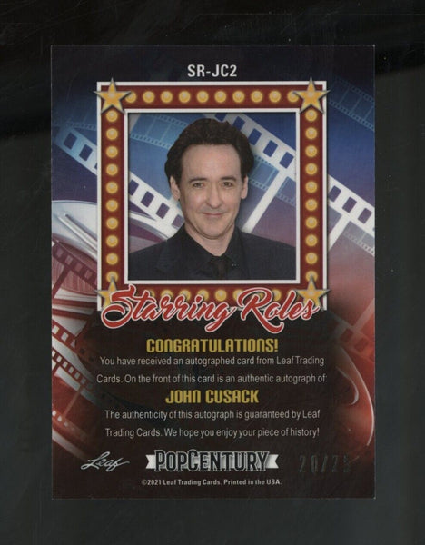 Signed Autographed 2021 Leaf Pop Century Starring Roles John Cusack Lloyd Dobler AUTO Blue 20/25 - Shuga Records