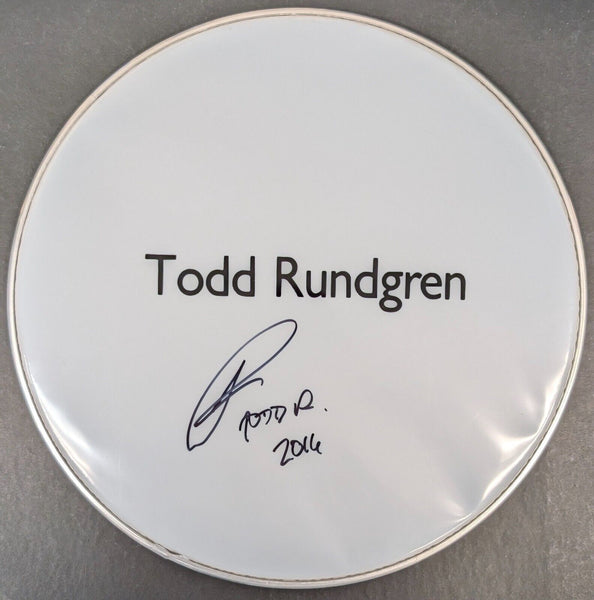 Signed Autographed 2016 - TODD RUNDGREN - 14" Drumhead Drum Head - JSA COA Authentic - Shuga Records