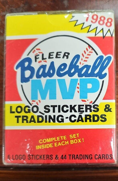 New Sealed - 1988 Fleer Baseball MVP 44 Card Set & 6 Logo Stickers - Shuga Records