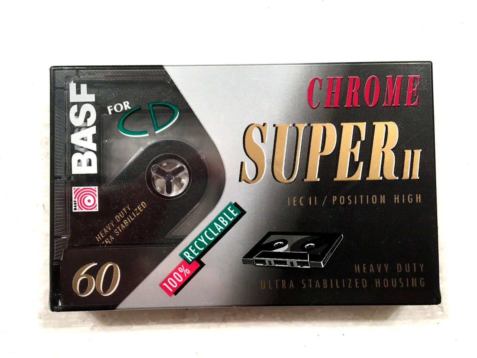 New Sealed NOS - BASF Chrome Super II 60 Audio Cassette Blank Tape Germany Type II Audiophile - Shuga Records