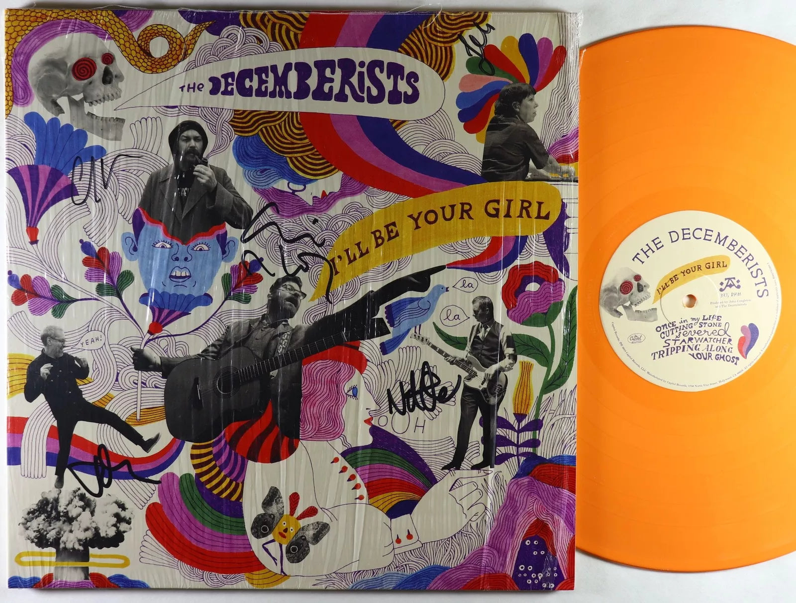 Signed Autographed - The Decemberists - I'll Be Your Girl - Mint- LP Record 2018 Capitol Orange Vinyl & Insert - Indie Rock - Shuga Records