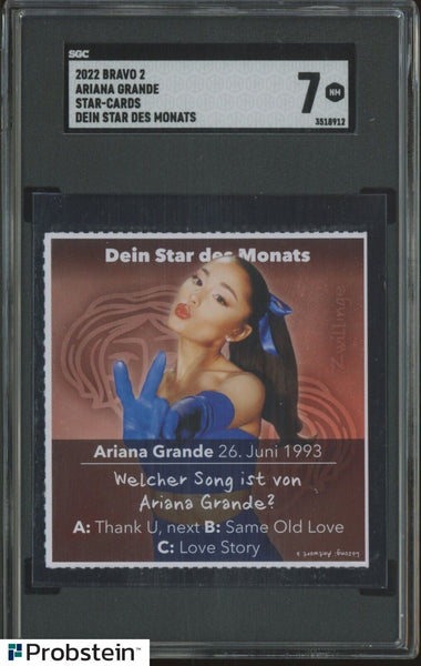 2022 Ariana Grande Bravo Magazine 2 Star Cards - Dein Star Des Monats SGC 7 Card - Shuga Records