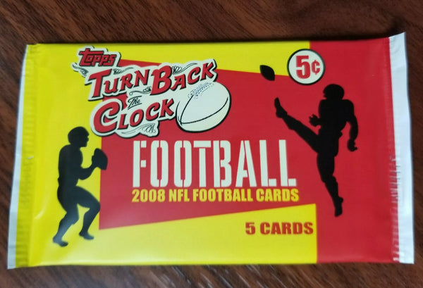 (1) One Pack - 2008 TOPPS Turn Back The Clock NFL Football Hobby Trading Card - 5 Cards - Shuga Records