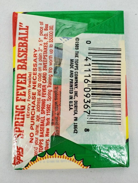 (1) One Pack - New Sealed 1989 TOPPS Mini MLB Baseball Trading Card Pack - 7 Cards - Shuga Records
