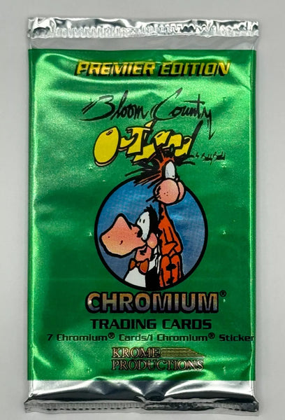 (1) One Pack - New Sealed 1995 Krome Bloom County Outland Chromium Trading Card - 7 Cards & 1 Sticker - Shuga Records