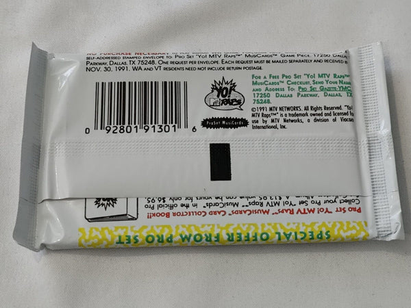 (1) One New Sealed Pack - 1991 ProSet Musicards YO! MTV Raps Trading Cards - Shuga Records