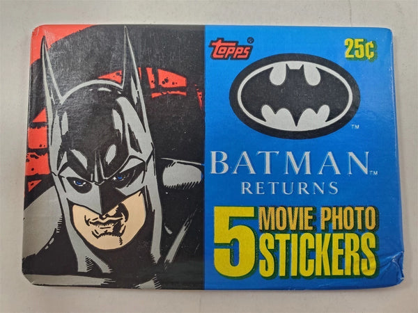 (1) One New Pack 1992 Topps Batman Return Movie PHOTO STICKER Trading Card - 5 Cards - Shuga Records