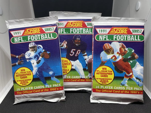 (1) One Pack - 1991 SCORE Series 2 NFL Football Trading Card - 16 Cards - Shuga Records