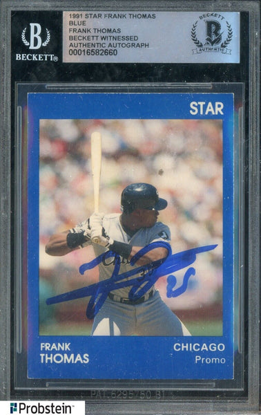 Signed Autographed - Frank Thomas - 1991 Star Blue Promo Card - BGS BAS - Shuga Records