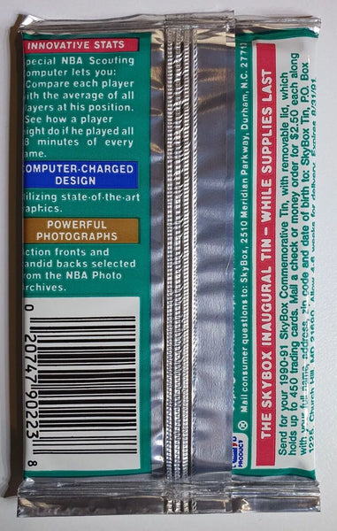 (1) One Pack - New Sealed Skybox 1990-1991 Series2 /  II NBA Basketball Trading Card Pack - 15 Cards - Shuga Records