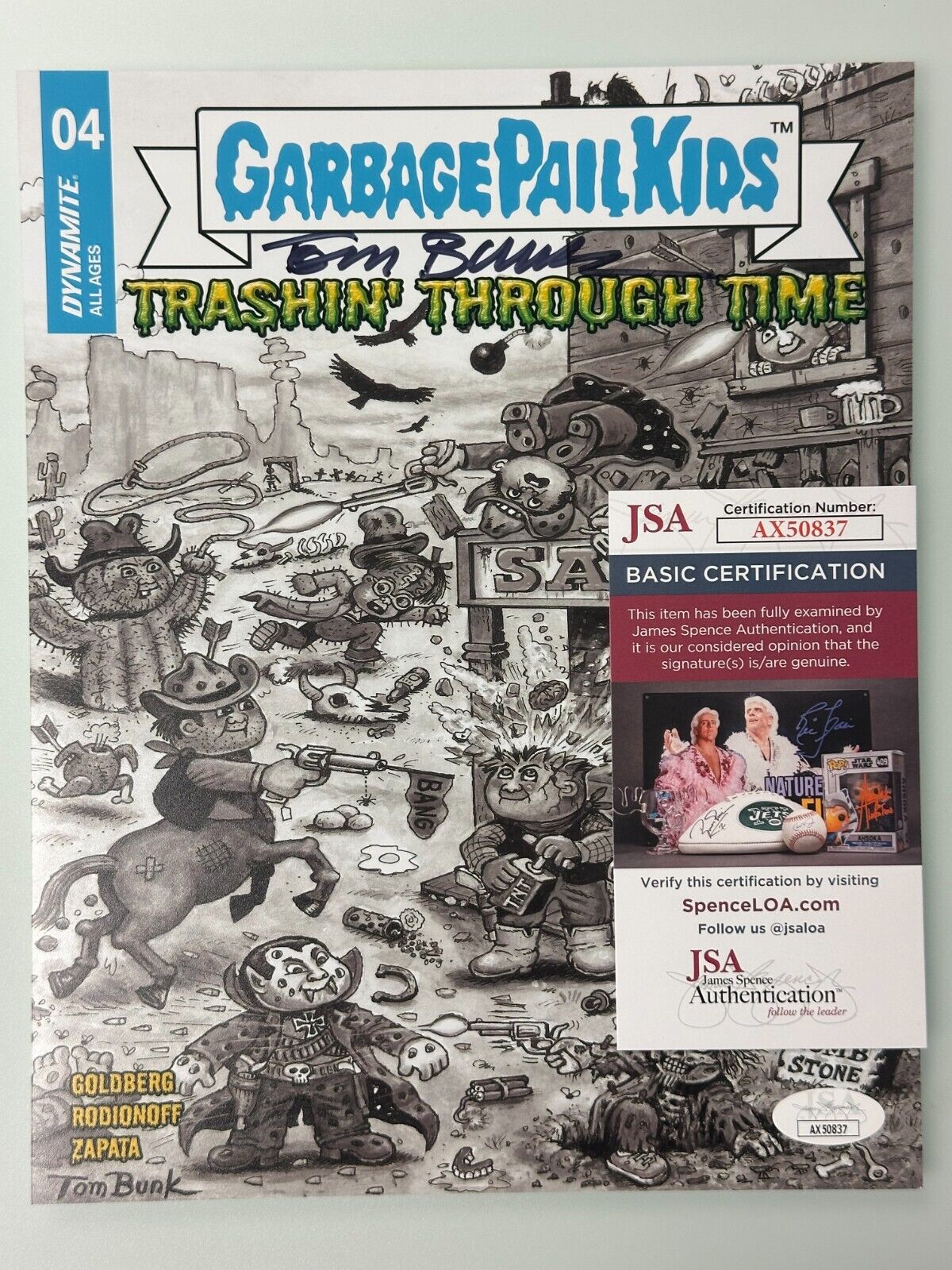 8x10 Signed Autographed - Tom Bunk - Garbage Pail Kids Trashin Through Time - Photo JSA COA - Shuga Records