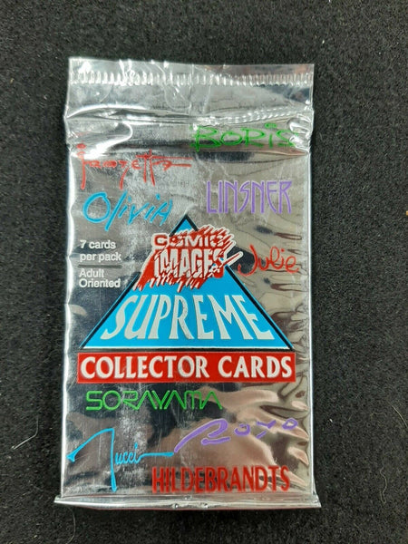 (1) One Pack - Comics Images 1996 Supreme (Boris / Olivia / Frazetta / Julie / Linsner) Fantasy Art Trading Card - 7 Cards - Shuga Records