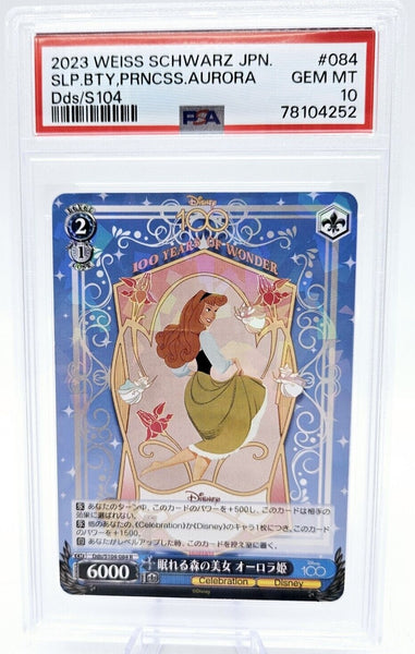 Princess Aurora - 2023 Weiss Schwarz Japan #84 Holo Foil Card - Disney 100 Sleeping Beauty - Dds/S104 PSA 10 Gem Mint - Shuga Records