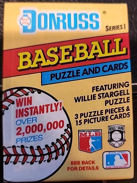 (1) One Pack - New Sealed 1991 DONRUSS Series 1 MLB Baseball Trading Card Pack - 15 Cards + 3 Puzzle Pieces - Shuga Records