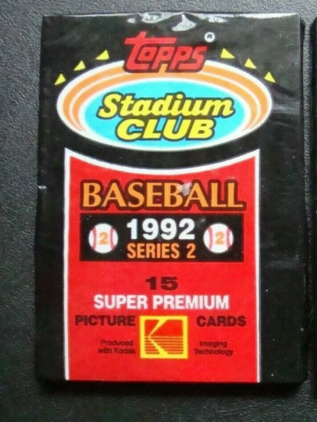 (1) One Pack - New Sealed 1992 Topps Stadium Club Series 2 MLB Baseball Trading Card Pack - 15 Cards - Shuga Records