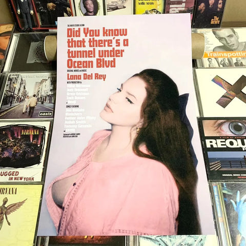 Lana Del Rey - Did You Know That There's A Tunnel Under Ocean Blvd Album Promo Poster - 2023