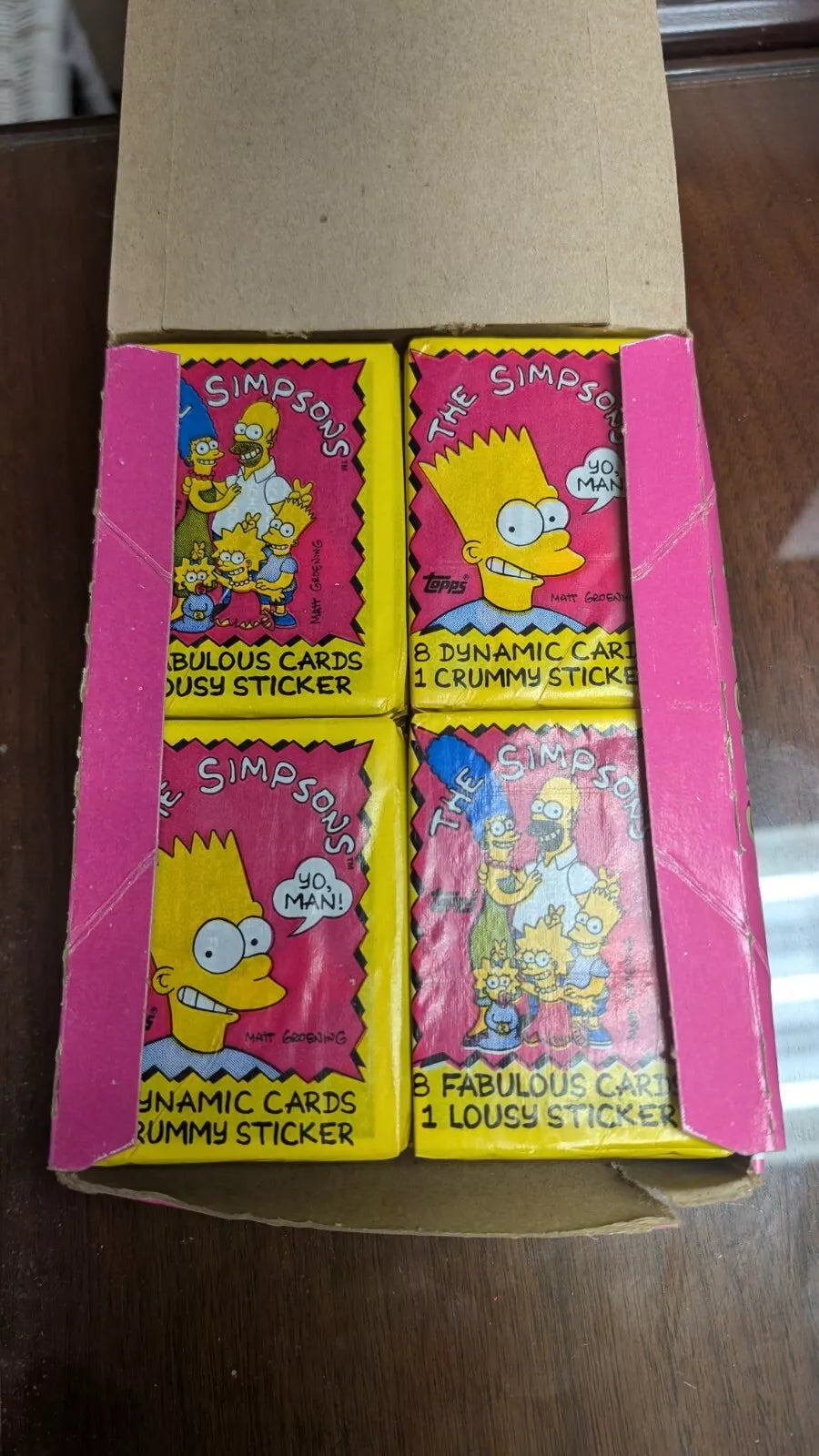 (1) One Pack - New 1990 Topps Matt Groening The Simpsons BART Trading Card - 8 Cards & 1 Sticker - Shuga Records