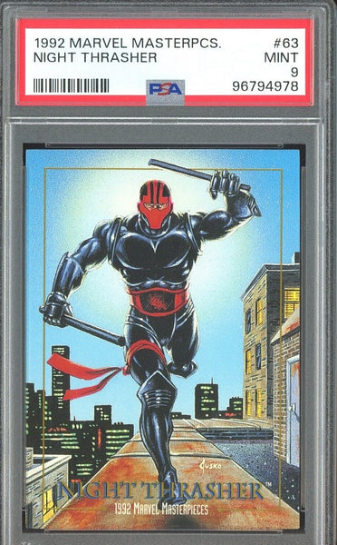 Night Thrasher - 1992 Skybox Marvel Masterpieces #63 Card - PSA 9 MINT - Shuga Records