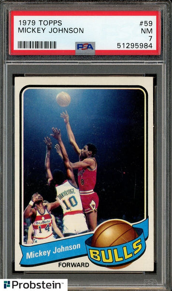 1979 Topps Basketball Card #59 - Mickey Johnson Chicago Bulls PSA 7 NM - Shuga Records