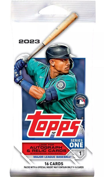 (1) One Pack - New Sealed 2023 TOPPS Series One RETAIL MLB Baseball Trading Card Pack - 16 Cards - Shuga Records