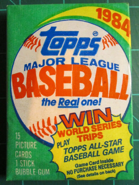 (1) One Pack - New Sealed Topps 1984 MLB Baseball Trading Card Pack - 15 Cards - Shuga Records
