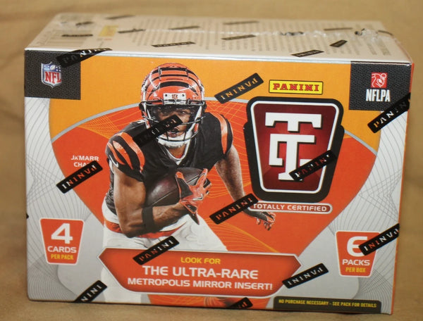 (1) One New Blaster Box - 2024 Panini Totally Certified Football Trading Card 6 Packs - 4 Cards Per Pack