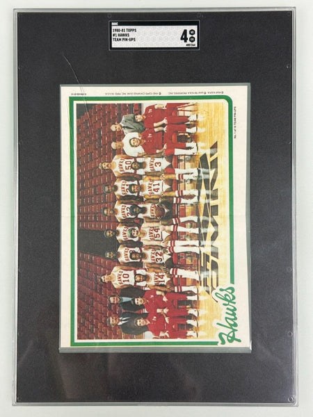 1980-81 Topps Basketball Team Pin Ups #1 Atlanta Hawks SGC 4 VG-EX - Shuga Records