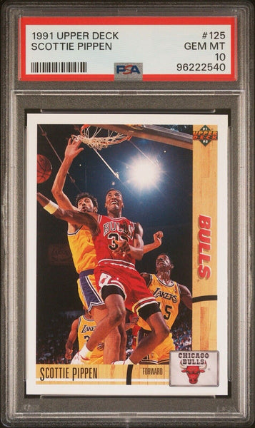 1991 UPPER DECK Card #125 - SCOTTIE PIPPEN - Chicago Bull - HOF PSA 10 GEM MINT - Shuga Records