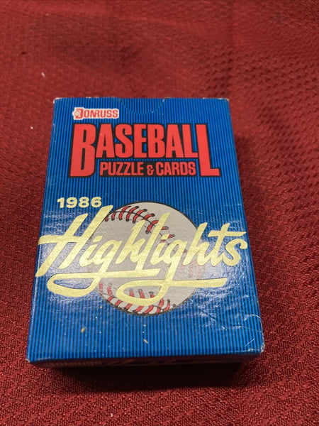 1986 MLB Donruss Highlights Baseball Card Complete Sealed Set - 56 Cards & Hank Aaron Puzzle - Shuga Records