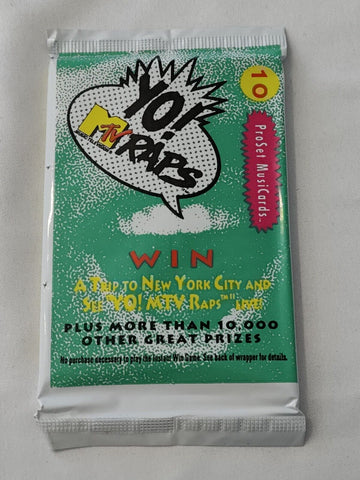 (1) One New Sealed Pack - 1991 ProSet Musicards YO! MTV Raps Trading Cards