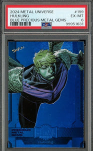 Hulkling - 2024 Skybox Metal Universe #199 Blue Precious Metal Gems Card 25/50 - PSA 6 - Shuga Records