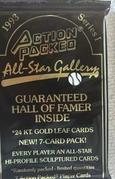 (1) One Pack - New Sealed ACTION PACKED 1993 Series 1 MLB Baseball Trading Card - 7 Cards - Shuga Records