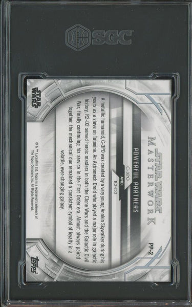 C-3PO & R2-D2 - 2018 Topps Star Wars Rainbow Foil Card PP-2 Numbered 068/299 - SGC 10 GEM MINT - Shuga Records