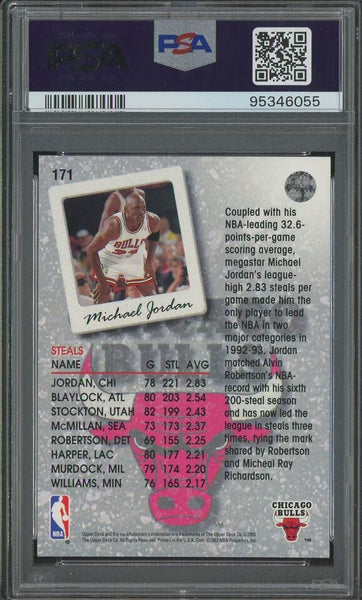 Michael Jordan - 1993-1994 Upper Deck Season Leaders Card NBA #171 Chicago Bulls - PSA 8 NM-MT - Shuga Records