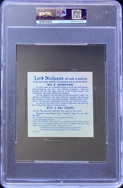 DONOVAN - 1966 Mister Softee Lord Neilson #5 - PSA 7 Rookie RC Pop 1 - Shuga Records