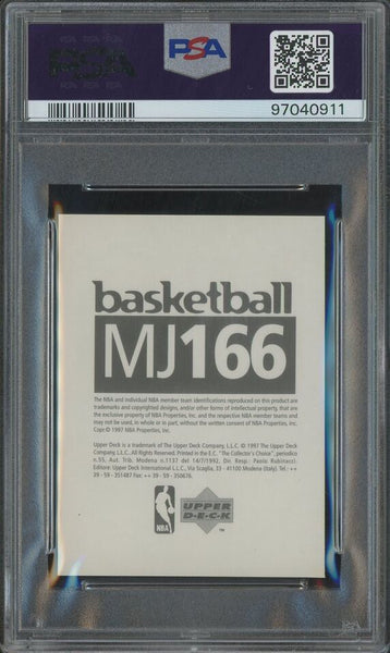 Michael Jordan - 1997 Upper Deck International Catch 23 Stickers Card NBA #MJ166 Chicago Bulls - PSA 9 MINT - Shuga Records