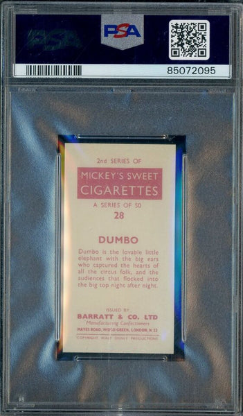 Dumbo - 1957 Walt Disney Barratt & CO. Ltd Tobacco Card - Card #692 - PSA 9 MINT Mickey's Sweet Cigarettes - Shuga Records