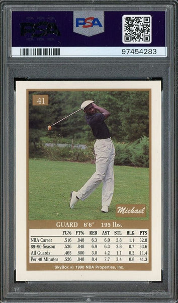 Michael Jordan - 1990 Skybox NBA Card #41 Chicago Bulls - PSA 7 NM - Shuga Records